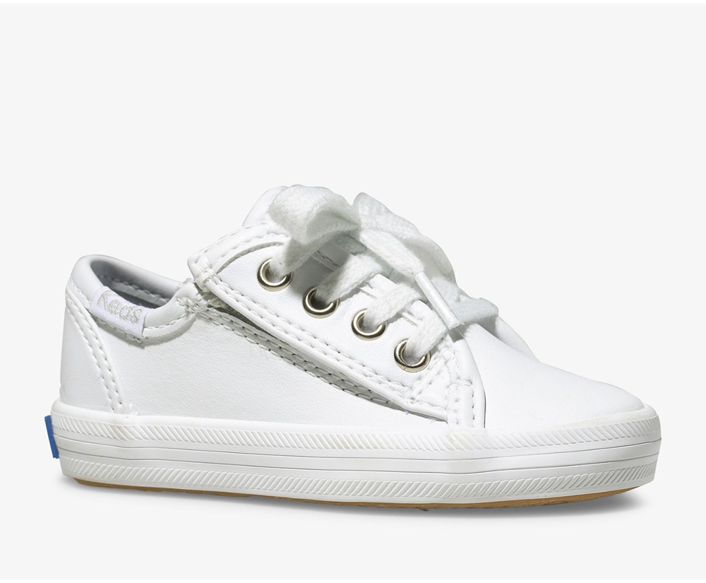 Tenis Keds Niña Blancos - Kickstart Jr. Cuero - 7093-JZBLQ